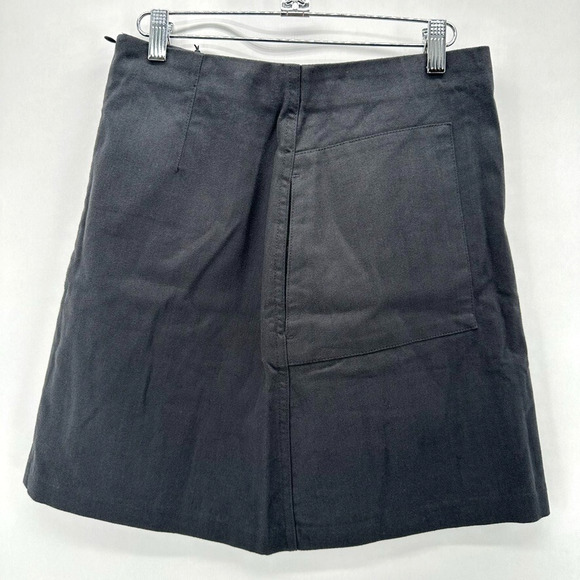 NWT KOTN Flannel Mini Skirt Womens‎ 6 Charcoal Grey Pockets A-line Modern Preppy - Picture 6 of 10